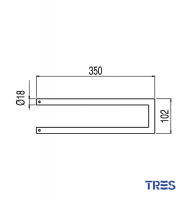 MEDIDAS TOALLERO BARRA DOBLE MAX-CLASS TRES GRIFERIA